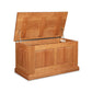 Lyndon Furniture New England Shaker Blanket Box with hinged lid, metal support arms, and spacious hardwood construction in classic shaker style.