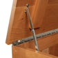Lyndon Furniture New England Shaker Blanket Box lid crafted from North American hardwoods, highlighting fine wood grain and sturdy metal hinge.
