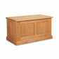 Lyndon Furniture New England Shaker Blanket Box featuring paneled sides and a flat lid, handcrafted in Vermont from solid wood.