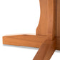 Lyndon Furniture New Traditions Round Pedestal Table base with intersecting solid hardwood beams and detailed wood grain craftsmanship.
