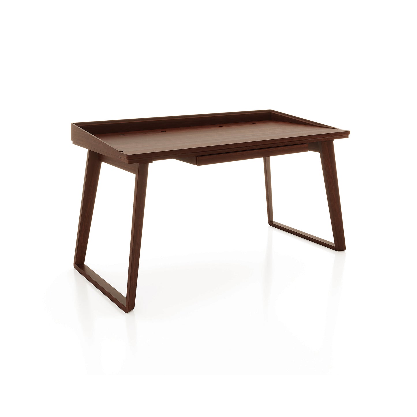 Odin Desk by Copeland Furniture with solid wood construction, angled legs, and a raised edge, showcasing American craftsmanship.