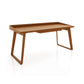 Copeland Furniture Odin Desk in solid wood features angled legs and raised edges, showcasing modern American craftsmanship.