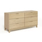 Copeland Oslo 6-Drawer Dresser in solid oak featuring a streamlined design and inset handles.