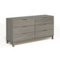 Copeland Furniture Oslo 6-Drawer Dresser in solid gray oak with minimalist design and recessed handles.