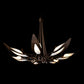 Parasol 7-Light Chandelier by Hubbardton Forge with hand-forged steel arms and elegant glass lights, showcasing artisan craftsmanship.