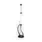 Modern Hubbardton Forge Pulse Floor Lamp with cylindrical LED tube, black base, and adjustable rods for sleek design.