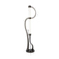 Tall slim Pulse Floor Lamp by Hubbardton Forge with a spiral metal frame and vertical LED tube, set on a round base.