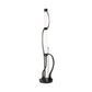 Pulse Floor Lamp with modern vertical design, LED tube, and curved black metal structure on a round base by Hubbardton Forge.