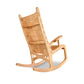 Quilted Vermont Birdseye Maple Rocking Chair with woven seat, curved rockers by Vermont Folk Rocker.