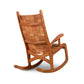 Vermont Folk Rocker Special Order (Riceharden) Quilted Rocking Chair, shown from a rear angle to highlight craftsmanship and unique wood detailing.