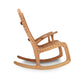 Quilted Vermont Oak Rocking Chair by Vermont Folk Rocker in side view, showcasing its elegant curved design and comfortable armrests.