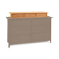 Six-drawer gray Copeland Sarah Dresser with matching three-drawer Copeland Sarah Accessory Case placed on top.
