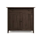 Copeland Furniture Sarah buffet with dark wood finish, one drawer, two doors, round knobs, and a large flat top for serving or display.