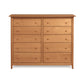Shaker-style Copeland Furniture Sarah 10-Drawer Dresser in eco-friendly wood with round knobs and natural finish.