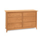 Sarah 6-Drawer Dresser by Copeland Furniture featuring a classic Shaker design with round knobs, flat top, and crafted from eco-friendly wood.