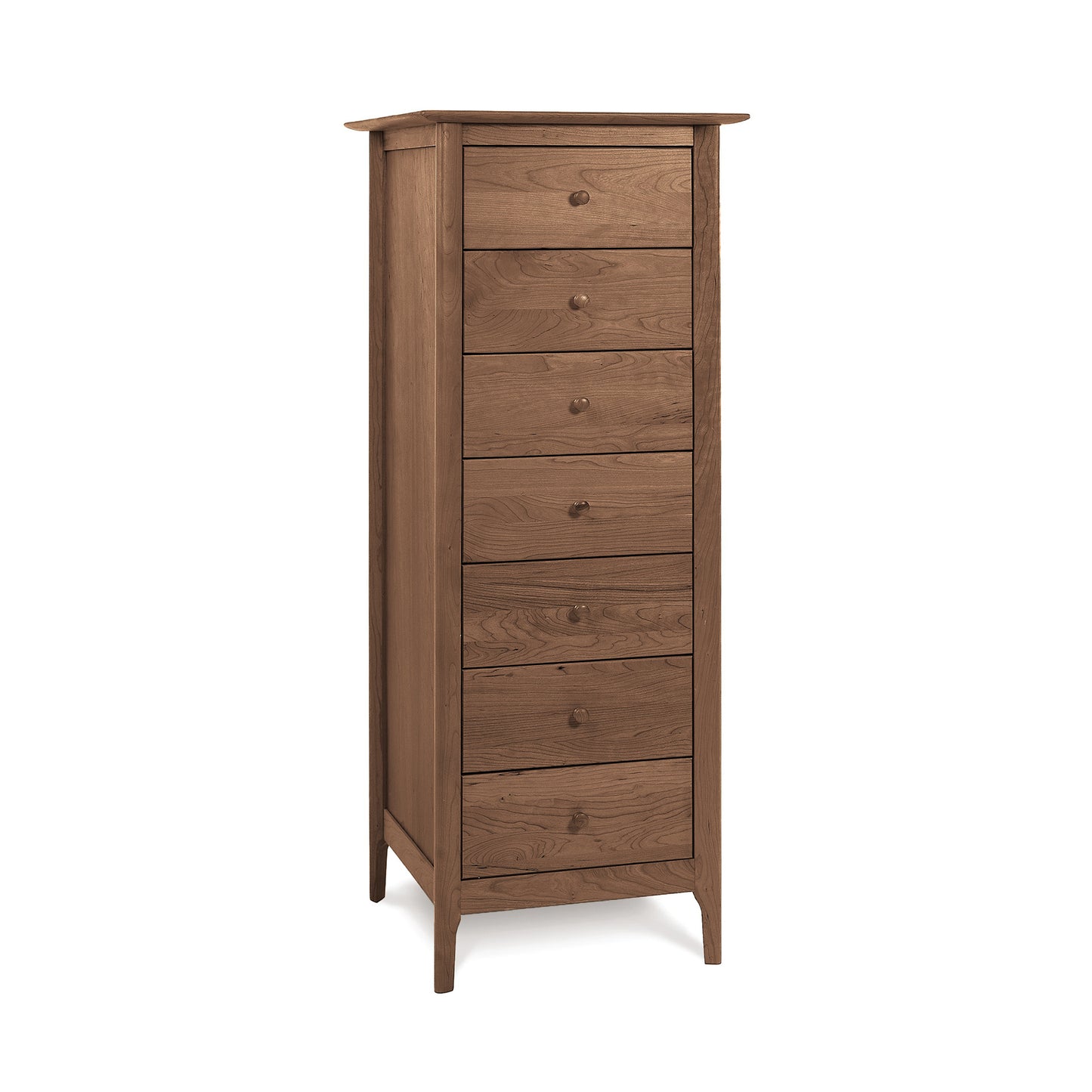 Sarah Chest by Copeland Furniture in natural cherry with seven drawers and round knobs.