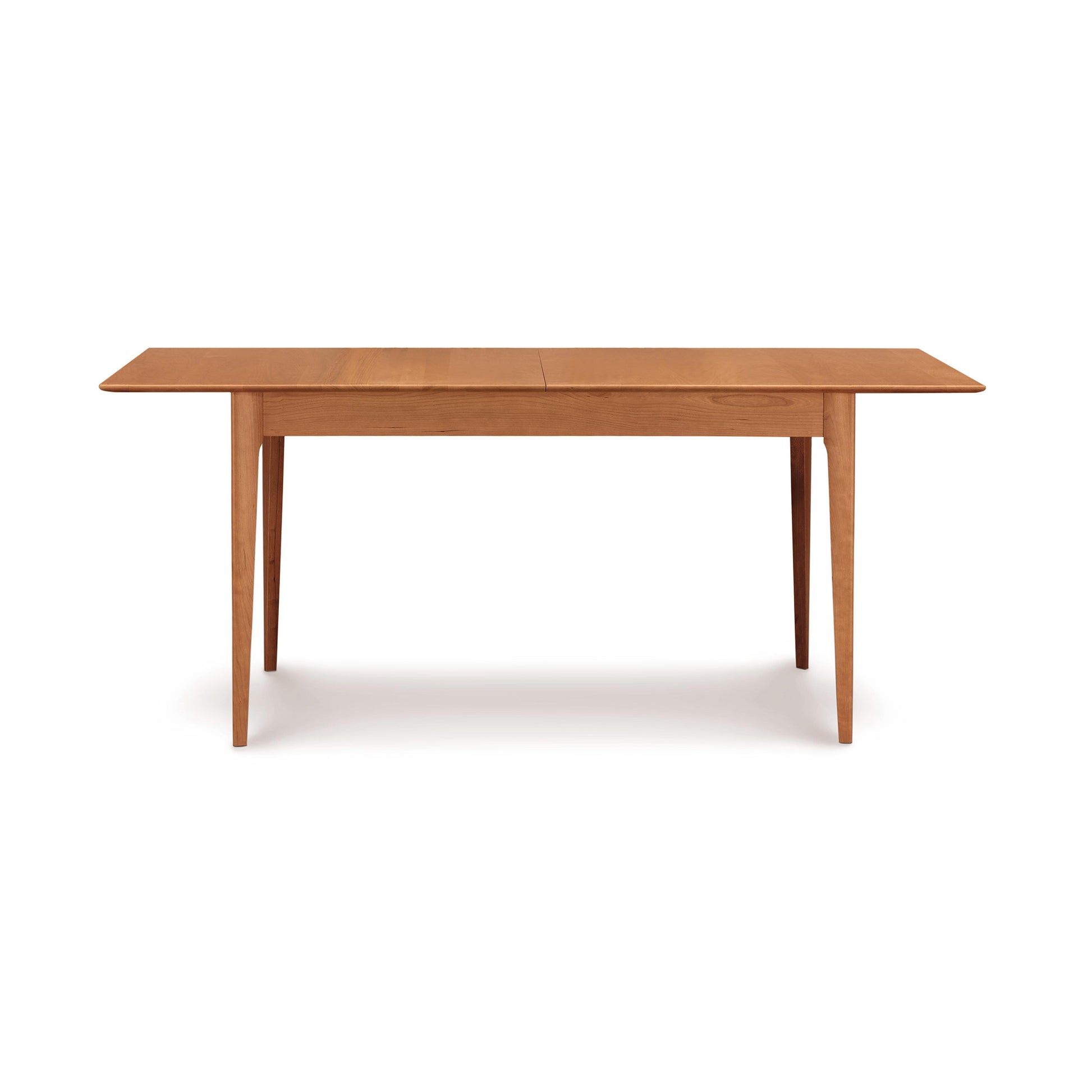 Sarah Shaker Tapered Leg Extension Table by Copeland Furniture in cherry wood, featuring a classic shaker design and elegant tapered legs.