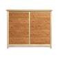 Copeland Furniture Sarah 10-Drawer Dresser with eco-friendly wood, featuring a light frame, darker drawer fronts, and small round knobs.