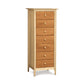 Sarah 7-Drawer Lingerie Chest in light cherry wood by Copeland Furniture, featuring round knobs and a four-leg design.