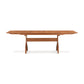 Copeland Furniture Sarah Shaker Trestle Extension Table featuring elegant shaker-style lines and a sturdy trestle base, crafted in high-quality wood.