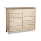 Sarah 10-Drawer Dresser by Copeland Furniture showcasing eco-friendly craftsmanship with its minimalist design and round-knob drawers in three rows.