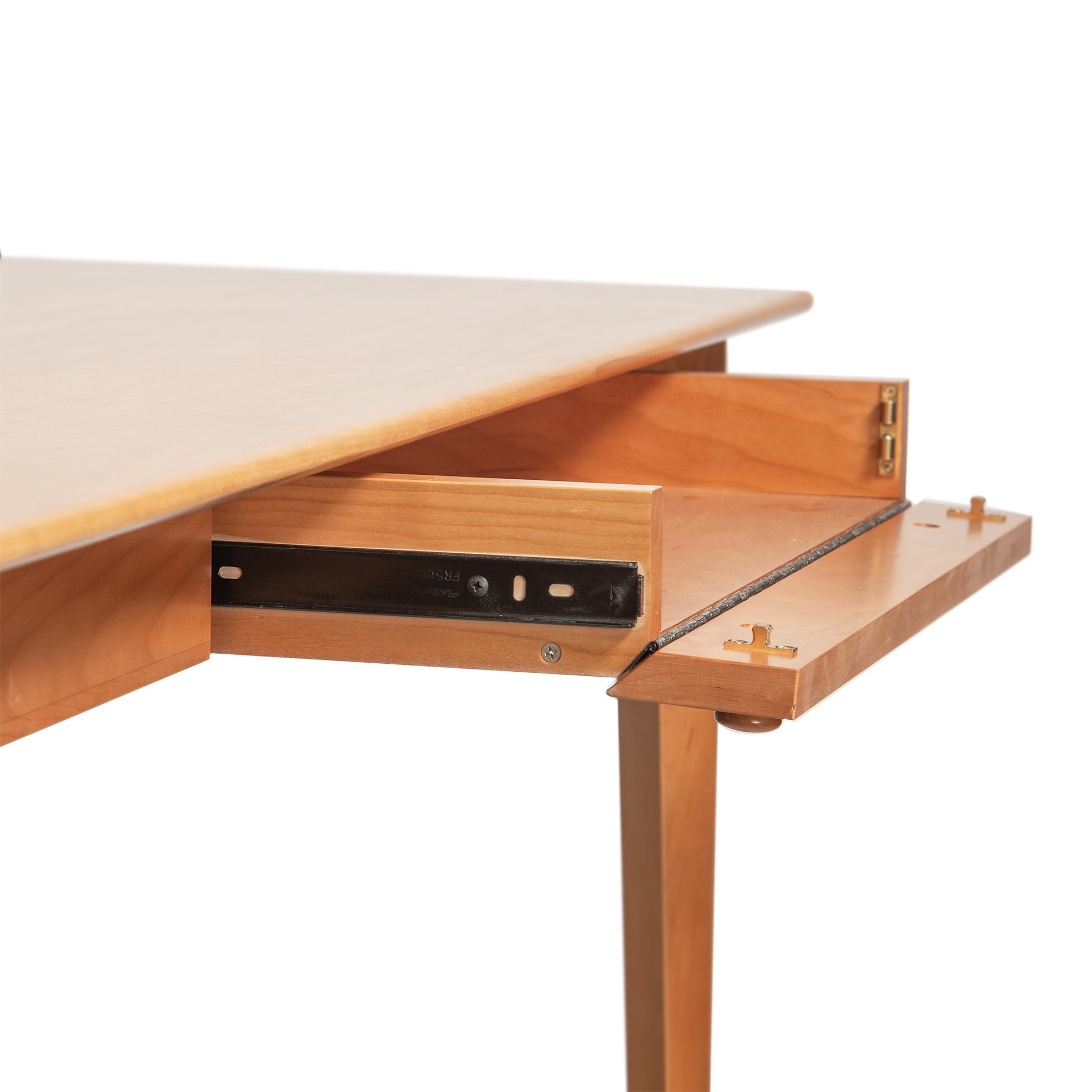 Copeland Furniture Sarah Return with Keyboard Tray showcases a side keyboard drawer, visible hinge, and spacious interior compartment for organized workspace.