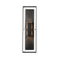 Hubbardton Forge Shadow Box Tall Slate Sconce with contemporary dark metal frame, highlighting the sconce’s modern design and craftsmanship.
