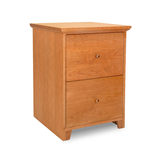 Shaker 2-Drawer Vertical File Cabinet by Lyndon Furniture featuring solid wood construction and classic Shaker design, highlighting its craftsmanship and functional storage.