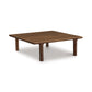 Sierra Square Coffee Table by Copeland Furniture crafted from hand-finished North American hardwood with rounded edges and four sturdy legs.