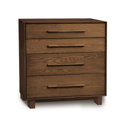 Sloane 4-Drawer Chest by Copeland Furniture in natural American hardwood with sleek handles, ideal for modern bedrooms.
