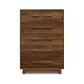 Copeland Furniture Sloane 5-Drawer Wide Chest in American hardwood showcases a sleek, modern minimalist design.