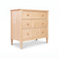 Vermont Shaker 3-Drawer Chest by Maple Corner Woodworks in light toned maple wood with round knobs and tapered legs, expertly crafted for timeless storage.