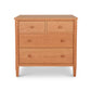 Vermont Shaker 4-Drawer Chest by Maple Corner Woodworks in solid cherry wood showcasing classic craftsmanship with two smaller top drawers and two larger bottom drawers.