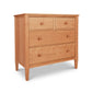 Vermont Shaker 4-Drawer Chest by Maple Corner Woodworks in solid cherry wood with classic design and round knobs.