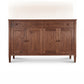 Vermont Shaker Large 60″ Sideboard by Maple Corner Woodworks, solid walnut hardwood with 4 paneled doors and 2 drawers, American made furniture.