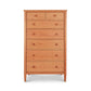 Vermont Shaker 7-Drawer Chest in cherry hardwood with round wooden knobs and natural finish.