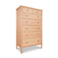 Vermont Shaker 7-Drawer Chest in cherry hardwood with light natural finish and round handles from Maple Corner Woodworks.