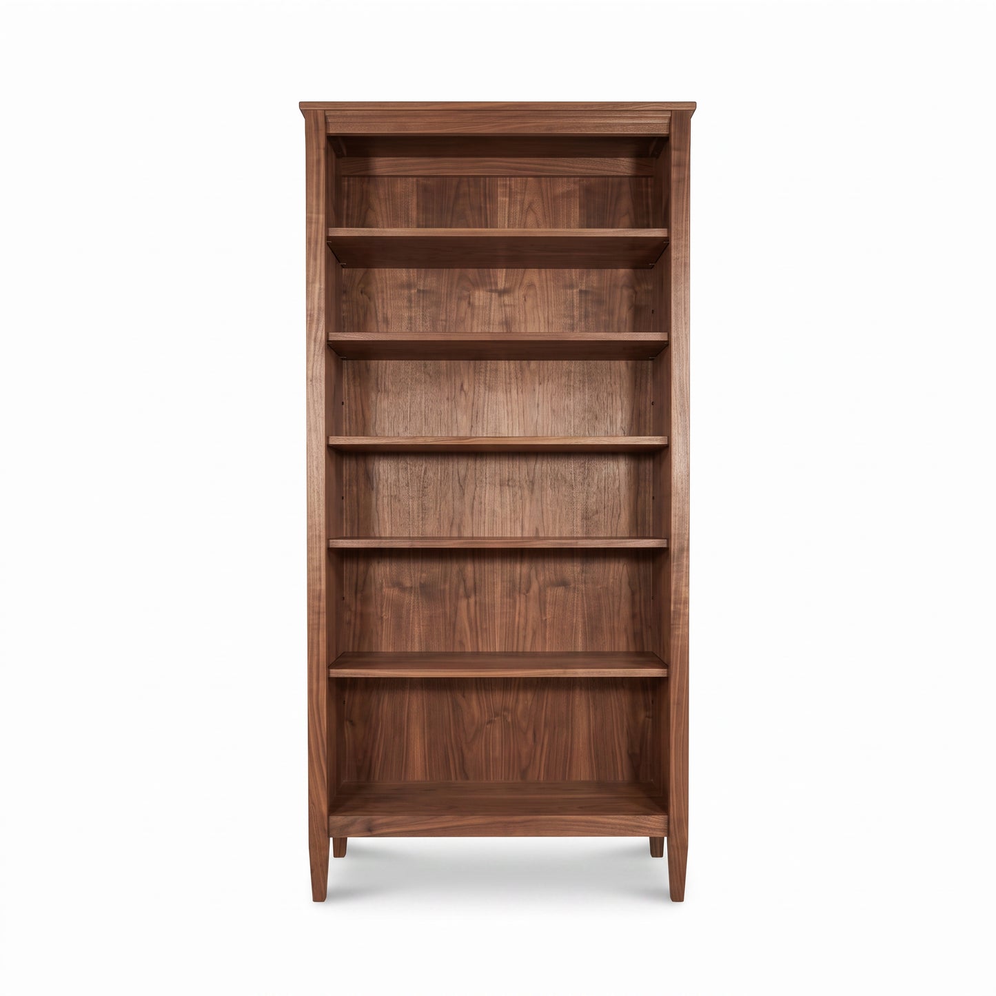 Vermont Shaker Bookcase by Maple Corner Woodworks featuring five spacious shelves, expertly crafted from sustainable American hardwoods.