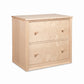 Vermont Shaker file cabinet by Maple Corner Woodworks, crafted in light colored maple wood with two drawers and round knobs, American made quality furniture.