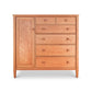 Vermont Shaker Gent's Chest by Maple Corner Woodworks, solid wood construction featuring a side cabinet and nine drawers with round knobs, finished with eco-friendly oil.