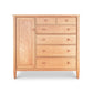 Vermont Shaker Gent's Chest by Maple Corner Woodworks, showcasing its elegant design with a side cabinet and multiple drawers adorned with round knobs.