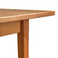 Close-up of the Vermont Shaker Rectangular Extension Dining Table by Maple Corner Woodworks, showcasing premium craftsmanship and solid wood construction.
