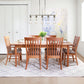 Wooden dining table with six Vermont Woods Studios Country Shaker Chairs.