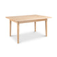 Vermont Shaker Rectangular Solid Top Dining Table by Maple Corner Woodworks with four straight legs, crafted in high quality solid wood.