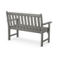 POLYWOOD Vineyard 48" Garden Bench in gray with distinct vertical slats on the backrest and armrests.