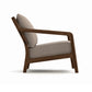 Copeland Furniture Whitney Lounge Chair featuring a solid hardwood frame and light gray cushions, crafted in Vermont from American hardwood.