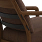 Copeland Furniture Whitney Lounge Chair with rich dark brown cushions and sleek black support bars, crafted in America for superior quality.