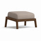 Whitney Ottoman by Copeland Furniture with a light gray cushion and solid hardwood frame, expertly crafted in Vermont.