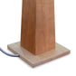 Winter Hill Table Lamp by Rock River Studio with a square natural cherry wood base and minimalist design, showcasing handcrafted American furniture craftsmanship.
