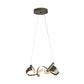 Zephyr LED Pendant by Hubbardton Forge with modern, ribbon-like metal loops, crafted in the USA, ideal for elevating dining or living furniture spaces.